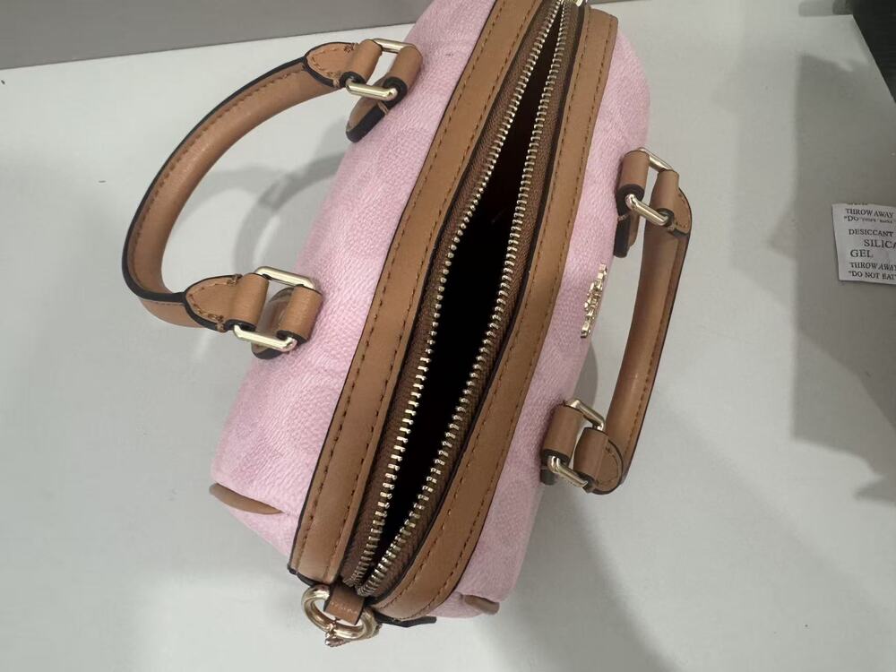 Coach Pink Signature Mini Barrel Satchel Top‑Handle Crossbody Bag - Picture 5 of 7